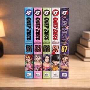 One Piece Omnibus Edition Volumes 51,52,53,57 & 67Paperback Manga Lot of 5 Books